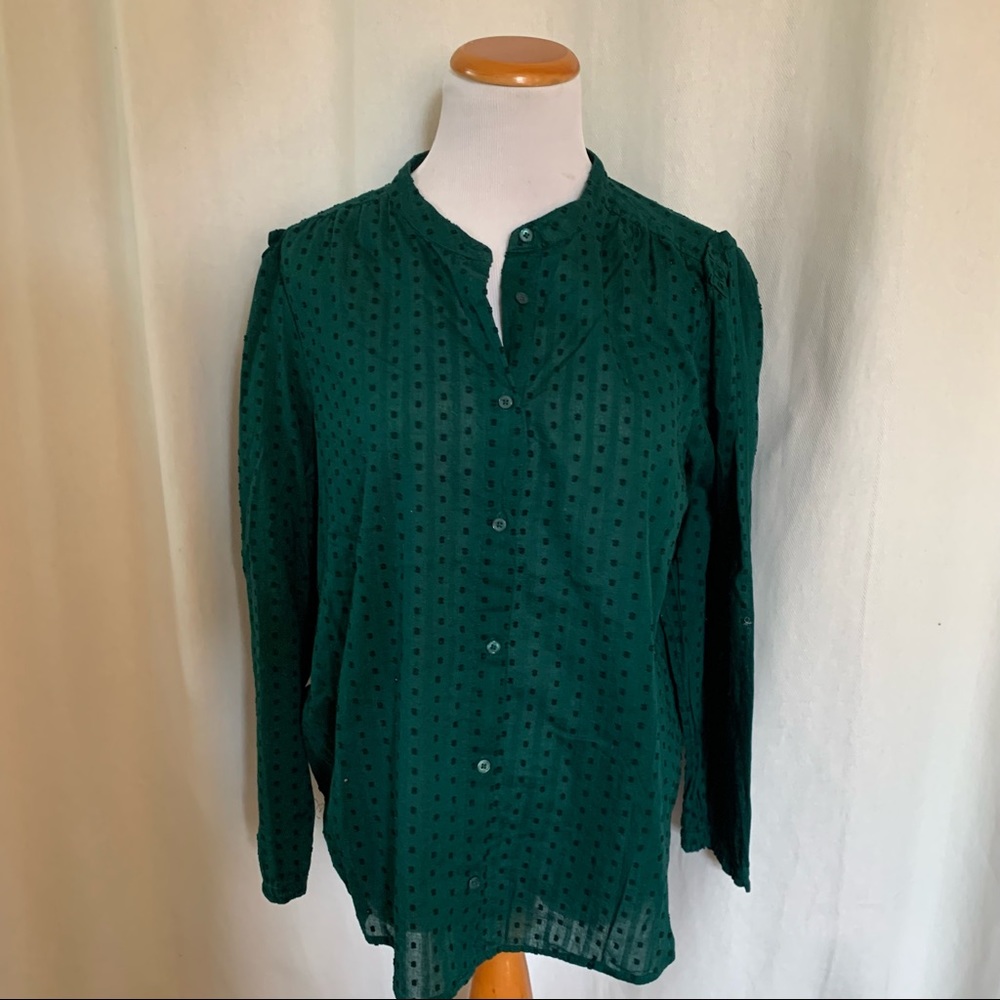 J crew black button up blouse
